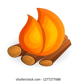 Burning bonfire icon. Cartoon of burning bonfire vector icon for web design isolated on white background