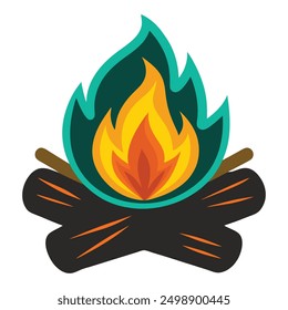 Burning bonfire icon isolated on white background. Bonfire sign vector illustration design