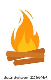 Burning Bonfire icon. Vector illustration