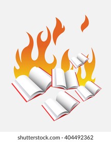 Burning Books Vector Illustration Stock Vector (Royalty Free) 404492362 ...