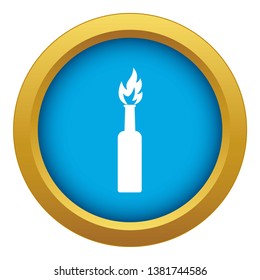 Burning bottle icon blue vector isolated on white background for any design