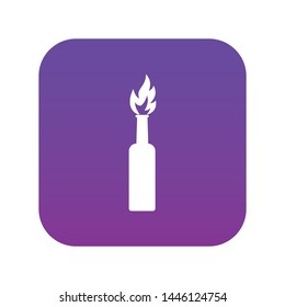 Burning bottle icon digital purple for any design isolated on white vector illustration
