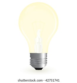burning bulb isolated on a white background