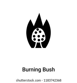 Burning Bush icon vector isolated on white background, logo concept of Burning Bush sign on transparent background, filled black symbol