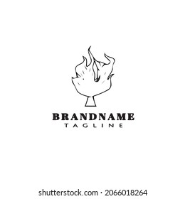 burning bush logo cartoon icon design template black modern isolated vector illustration