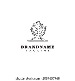 burning bush logo cartoon icon design template black modern unique vector illustration