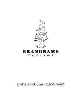 burning bush logo cartoon icon design template black modern isolated vector cute