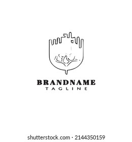 dibujo del icono de la caricatura del logo de la araña ilustración moderna negra