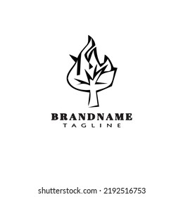 Burning Bush Logo Cartoon Icon Design Template Black Modern Isolated Vector Shape