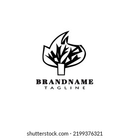 burning bush logo cartoon icon creative template black modern isolated vector illustration