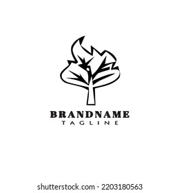 burning bush logo cartoon icon design template black modern simple vector illustration