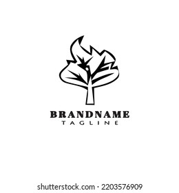 burning bush logo cartoon icon design template black modern isolated simple illustration