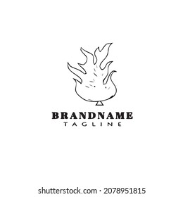 burning bush logo icon design template black modern isolated vector illustration