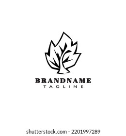 Burning Bush Logo Simple Icon Design Template Black Modern Isolated Vector Illustration