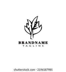 Burning Bush Logo Symbol Icon Design Template Black Modern Isolated Vector