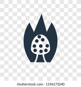 Burning Bush vector icon isolated on transparent background, Burning Bush transparency logo concept