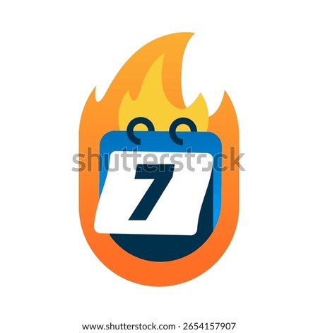 Burning calendar with highlighted date. deadline, urgency, time pressure, or last chance. illustration of limited time, schedule stress, end date warning. Perfect for time sensitive promotions alert