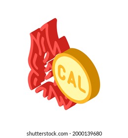 burning calories isometric icon vector. burning calories sign. isolated symbol illustration