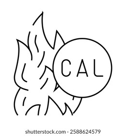 burning calories line icon vector. burning calories sign. isolated contour symbol black illustration