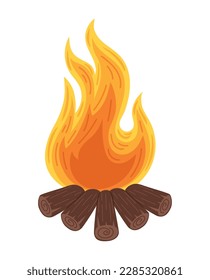 icono de la llama de la hoguera en llamas aislado