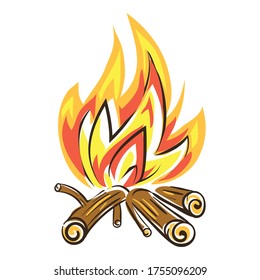 Burning campfire icon. Cartoon of burning campfire vector icon for web design isolated on white background
