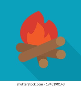 Symbol für brennendes Lagerfeuer, Vektorgrafik
