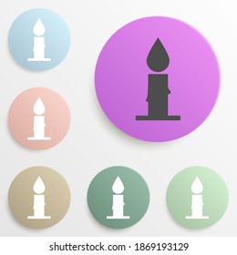 burning candle badge color set. Simple glyph, flat vector of web icons for ui and ux, website or mobile application