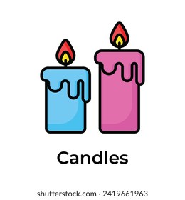 Burning candle beautiful vector design in modern style, ready to use icon