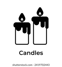 Burning candle beautiful vector design in modern style, ready to use icon