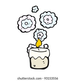 burning candle cartoon