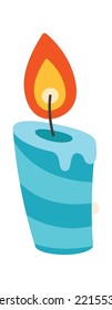 Burning candle cartoon flat illustration
