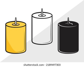 Burning Candle Clipart SVG Printable Vector Illustration