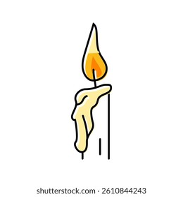 burning candle color icon vector. burning candle sign. isolated symbol illustration