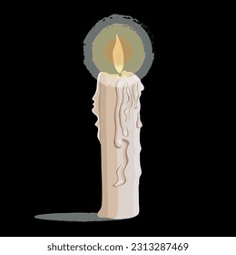 burning candle in the dark