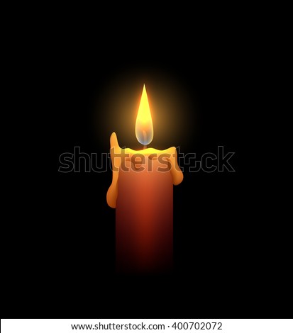 Burning candle in the dark. Vector element for your creativity Stock photo © 