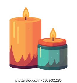 Burning candle design over white