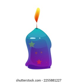 Burning Candle as Festival and Birthday Party Element Vector Illustration