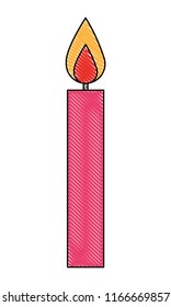 burning candle flame hot decoration drawing color