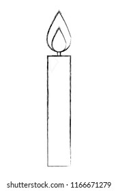 burning candle flame hot decoration hand drawing