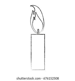 burning candle flame light icon