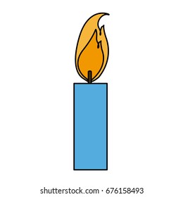 burning candle flame light icon