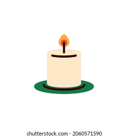 Burning candle flat icon, vector sign, colorful pictogram isolated on white. Symbol, logo illustration. Flat style design