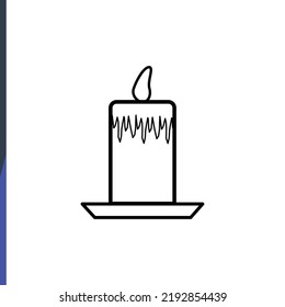 Burning candle, Halloween holiday, web icons, thin line vector icons