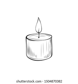 Burning Candle Hand Drawn Vector Illustration Stock Vector (Royalty ...