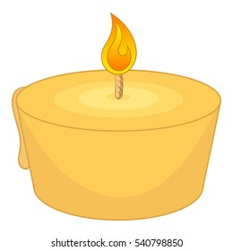 Burning candle icon. Cartoon illustration of burning candle vector icon for web