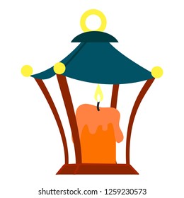 Burning candle icon. Cartoon of burning candle vector icon for web design isolated on white background