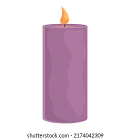 Burning candle icon cartoon vector. Aromatic footcare. Wax fire
