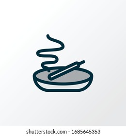 Burning candle icon colored line symbol. Premium quality isolated aromatherapy element in trendy style.