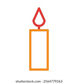 Burning candle icon. Concept of light, hope, and spirituality.