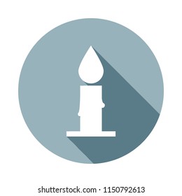 burning candle icon in Flat long shadow. One of web collection icon can be used for UI/UX